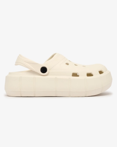 Royalfashion Cremefarbene Damen-Flip-Flops mit durchbrochener Verzierung Mightty