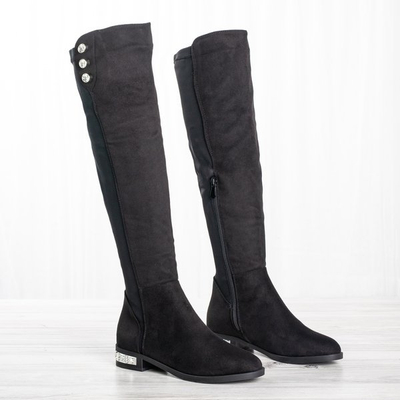 Black Elly Stiefel mit flachem Absatz - Schuhe