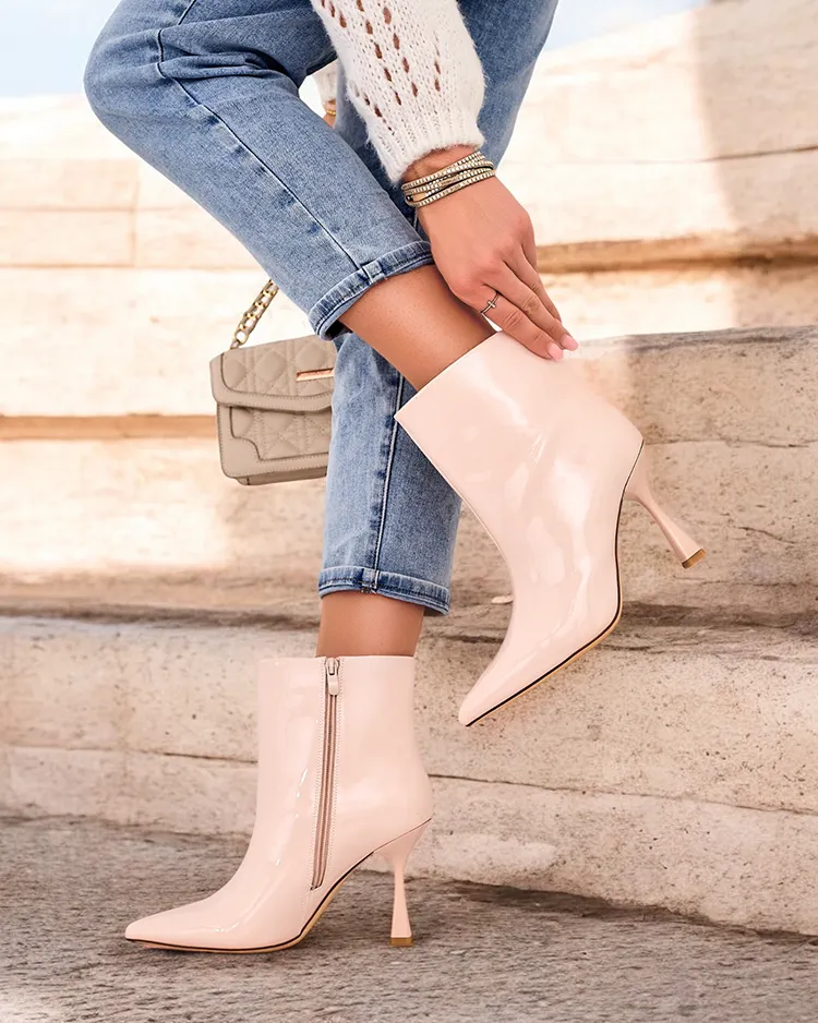 Royalfashion Loori lackierte Damenstiefel mit Stiletto-Absatz