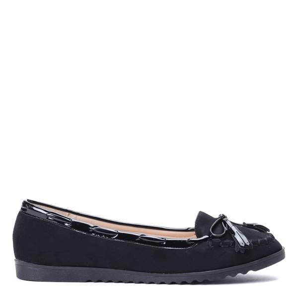 Schwarze Slipper mit Ariadna-Schleife - Schuhe