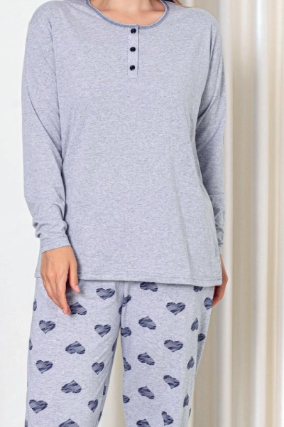 Royalfashion Damen-Baumwoll-2-teiliges Pyjama-Set GROßE GRÖSSE