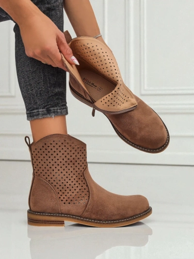 Royalfashion Damen Stiefeletten mit Ajourmuster Toffas