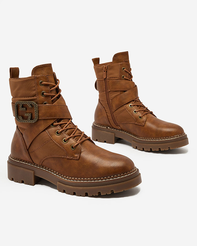 Royalfashion Damen Baggerstiefel in braun Muasers