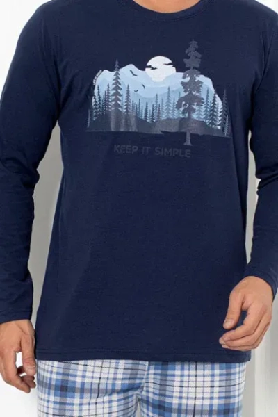 Royalfashion Чоловічі котонові піжами в клітинку