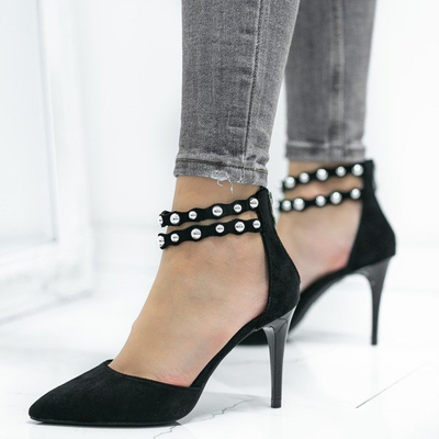 Schwarze High Heels mit dekorativer Schnalle Dayene - Footwear