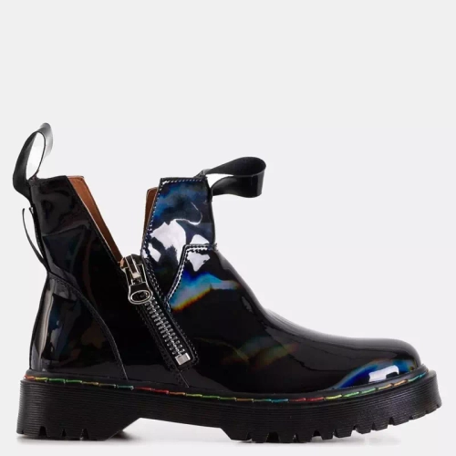 OUTLET Жіночі чорні лаковані чоботи на блискавці Odeta - Взуття