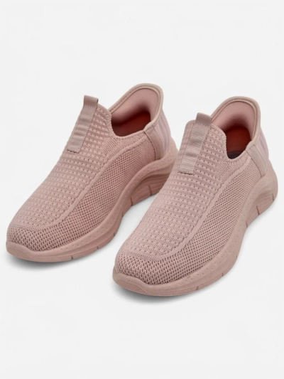 Damen-Sneakers Apollo Rosa – rosa Slip-on-Schuhe aus Stoff mit flacher Sohle