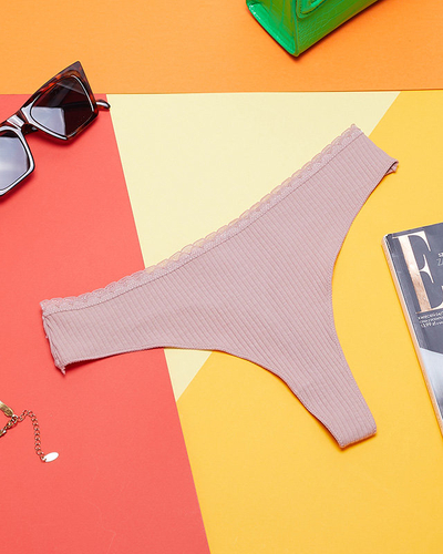 Coral gerippte Damen-Strings - Unterwäsche