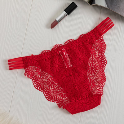 Червоні жіночі мереживні труси PLUS SIZE