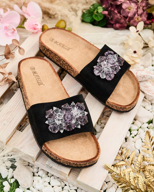 Royalfashion Жіночі шльопанці Villo зі стразами