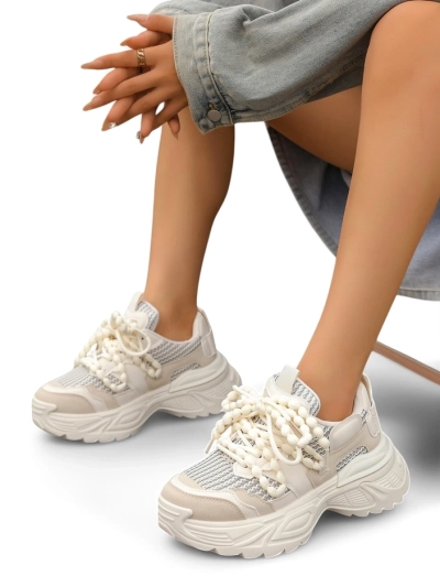Royalfashion Damen sportliche Sneakers auf dickerer Sohle Loness