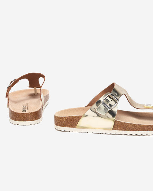 Жіночі золотисті тапочки Елоці шльопанці - Взуття