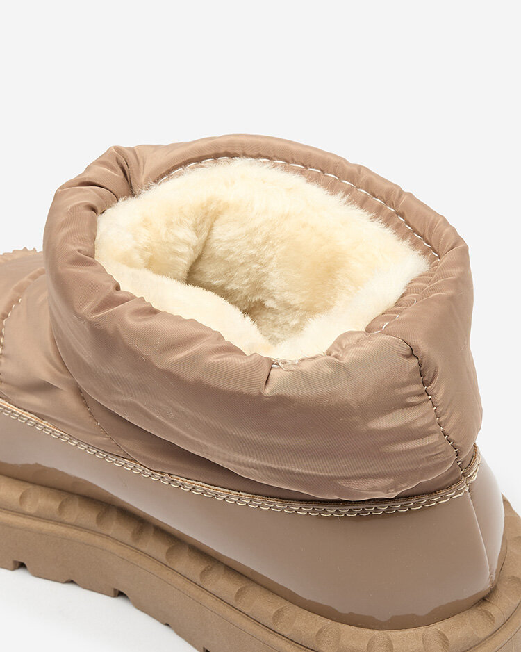 Royalfashion Damen Schlupf-Schneestiefel in brauner Farbe Ireda