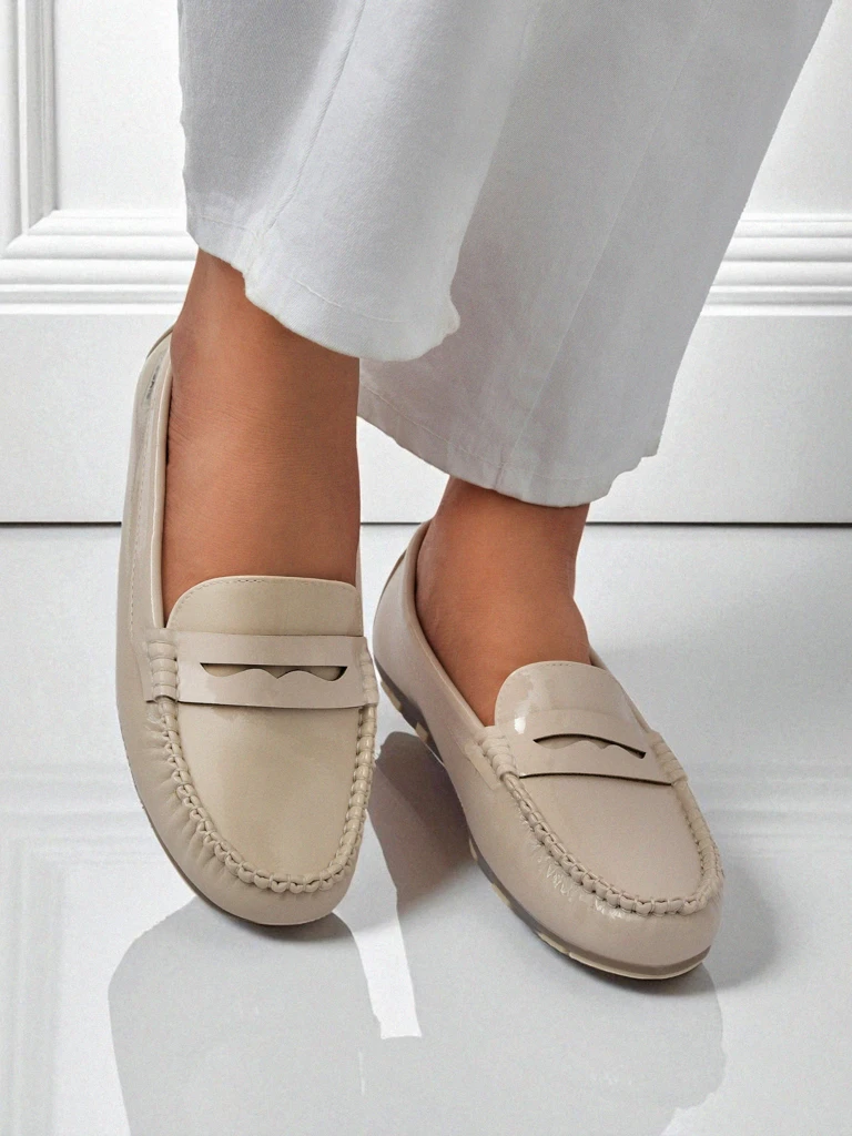 Loafers Damen Beige Kallista - Öko-Wildleder Premium