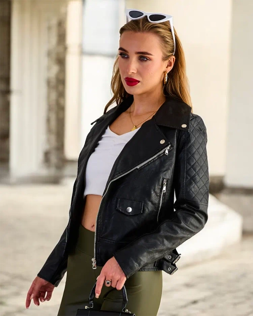 Жіноча куртка Ramones з екошкіри Royalfashion