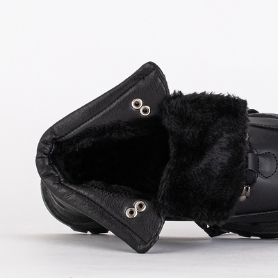 Schwarze Kunstleder-Schneestiefel von Rueq- Footwear