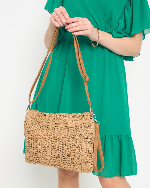 Braune Damenstrohtasche - Accessoires