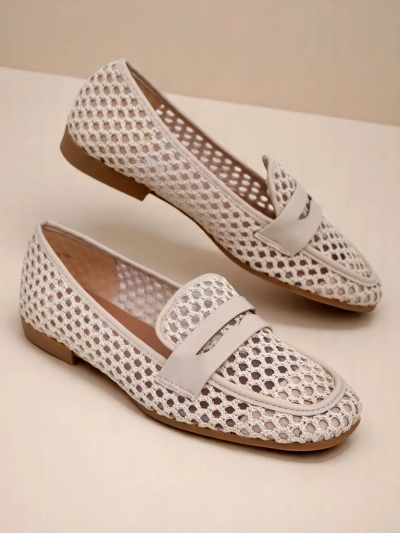 Beige Royalfashion Primavera Aelia Mokassins aus Stoff mit mandelförmiger Spitze