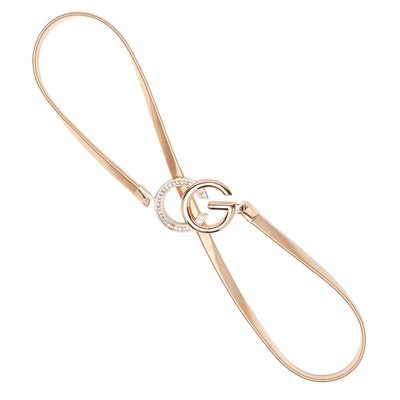 Goldfarbener elastischer Damengürtel mit Clip mit Buchstaben - Accessoires