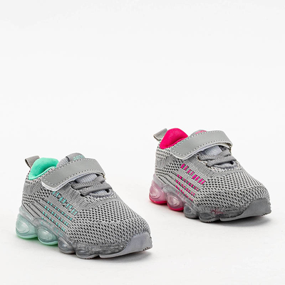 Graue Sportschuhe für Kinder mit mintfarbenen Details Dons - Footwear