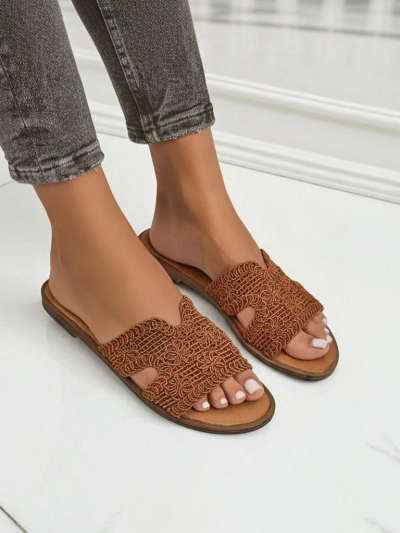 Rpyalfashion Damen Pantoletten mit Zierriemen Braida