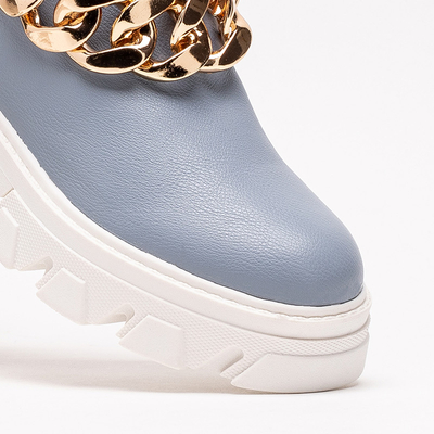 Blaue Damenstiefel mit Kette Tenkay - Footwear