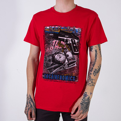 Herren Red Cotton T-Shirt - Kleidung