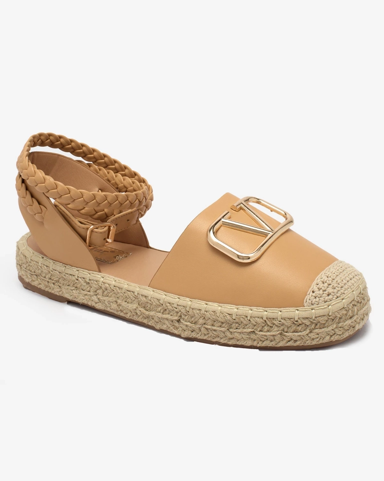 Royalfashion Damen Espadrilles mit Ornamenten in der Farbe camel Eterisa