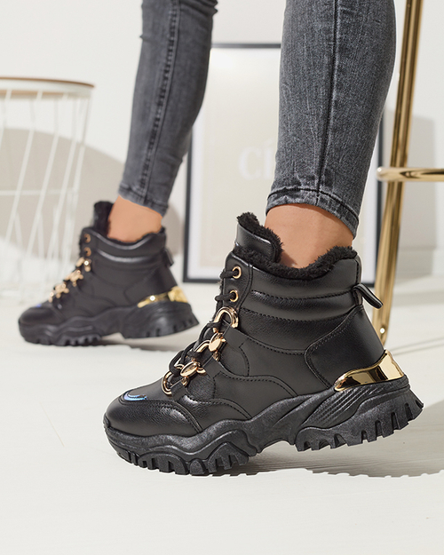 Чорні жіночі утеплені спортивні кросівки Nepolle- Взуття