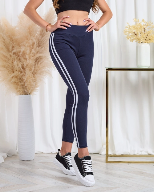 Жіночі спортивні штани Royalfashion з лампасами темно-синього кольору