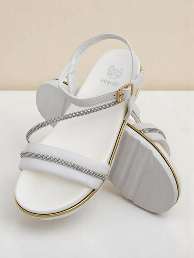 Royalfashion Damenkeilsandalen mit Strasssteinen Magnol