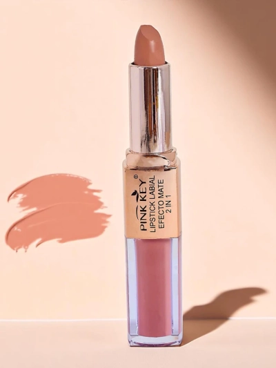 Mattier Lippenstift in Stift- und Flüssigform 2-in-1 Peach Pie
