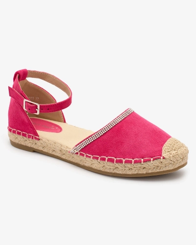 Royalfashion Damen-Espadrilles mit Zirkonen in Rosa Rieta
