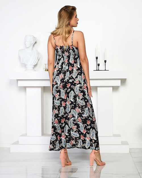 Повітряне чорне жіноче плаття максі - Одяг