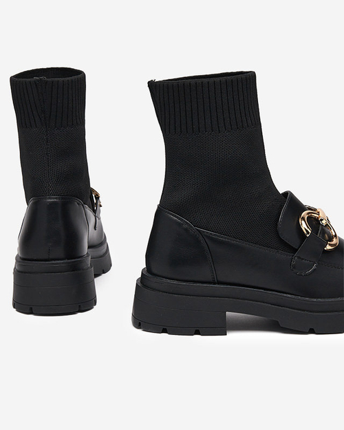 Чорні жіночі високі лофери Qenarisa