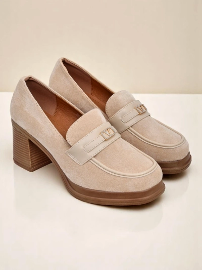 Royalfashion Damen-Loafer mit Blockabsatz Evelay