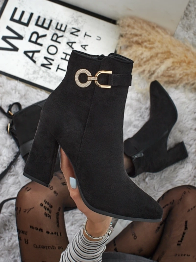 Damen Stiefeletten Öko-Wildleder mit Blockabsatz Victi