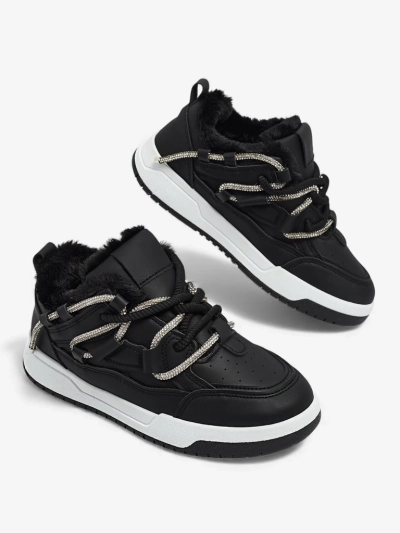 Damen Sneakers Luna Schwarz aus Öko-Leder für den Alltag