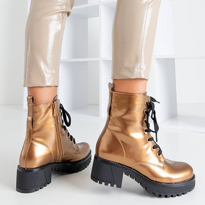 Goldlackierte Minna Workers für Damen - Schuhe