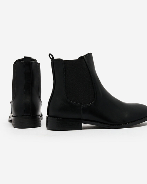 Royalfashion Чорні жіночі черевики a'la sztyblety з прикрасами Ederte