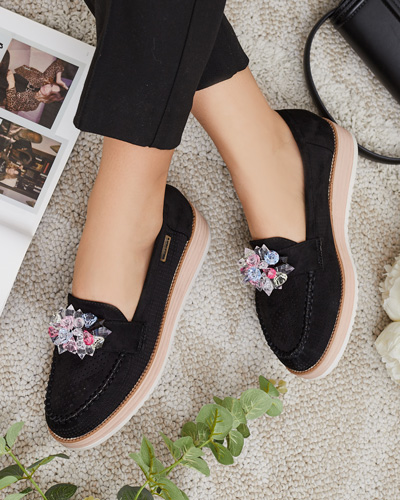 Royalfashion Mokassins mit bunten Steinen Restea