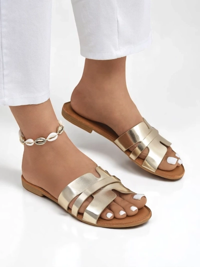 Royalfashion Damen Pantoletten mit flacher Sohle Livia Soft