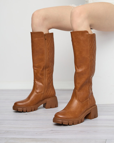 Braune Damenstiefel bis zur Wadenmitte Radisha - Footwear