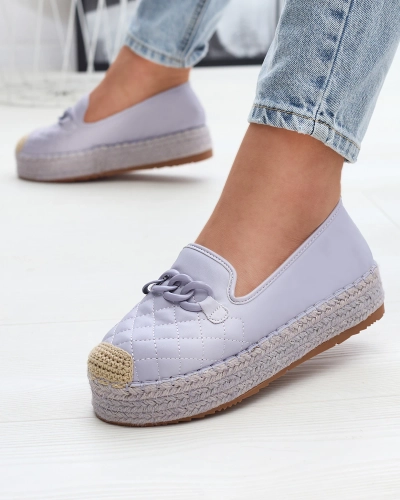 Damen verschönerte Plateau-Espadrilles in lila Keliga - Schuhe