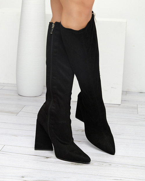 Чорні чоботи на підборах Asfori