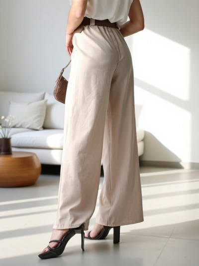 Royalfashion Weite Damenhose mit Gürtel