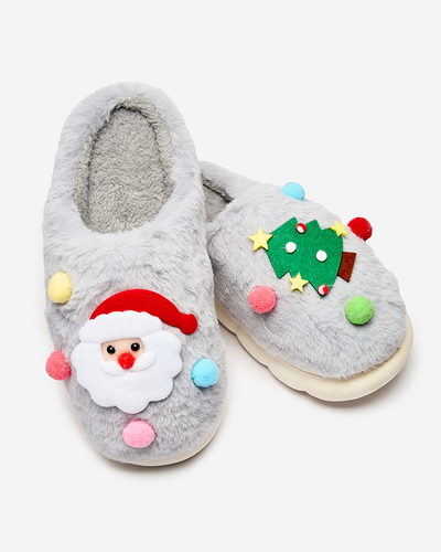 Royalfashion Weihnachtspantoffeln für Damen in grau Fertemse