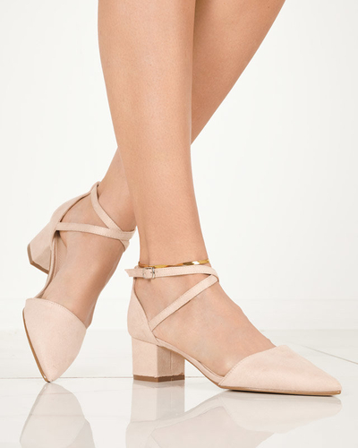 Beige Damensandalen auf Pfosten Crisco - Schuhe