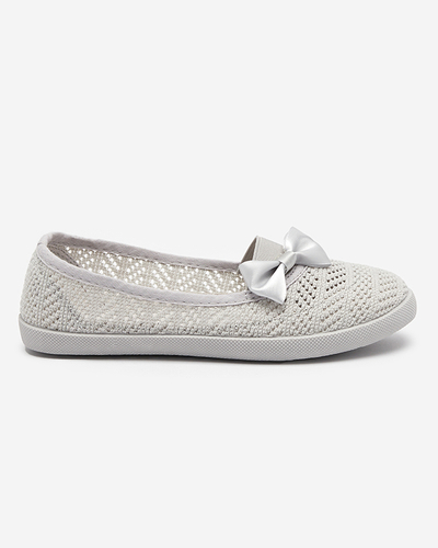 Hellgraue Slip-On-Sneaker für Mädchen mit durchbrochenem Obermaterial Locuni - Footwear