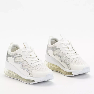 OUTLET Damen-Sportschuhe in Creme mit Keilabsatz Runiso - Schuhe